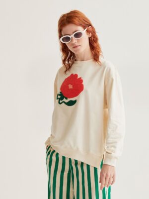 Compañía Fantástica - Sudadera Flor crudo