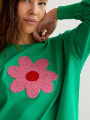 Compañía Fantástica - Sudadera Flor verde 5